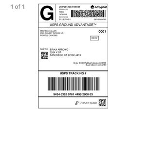 Ship label for Erika